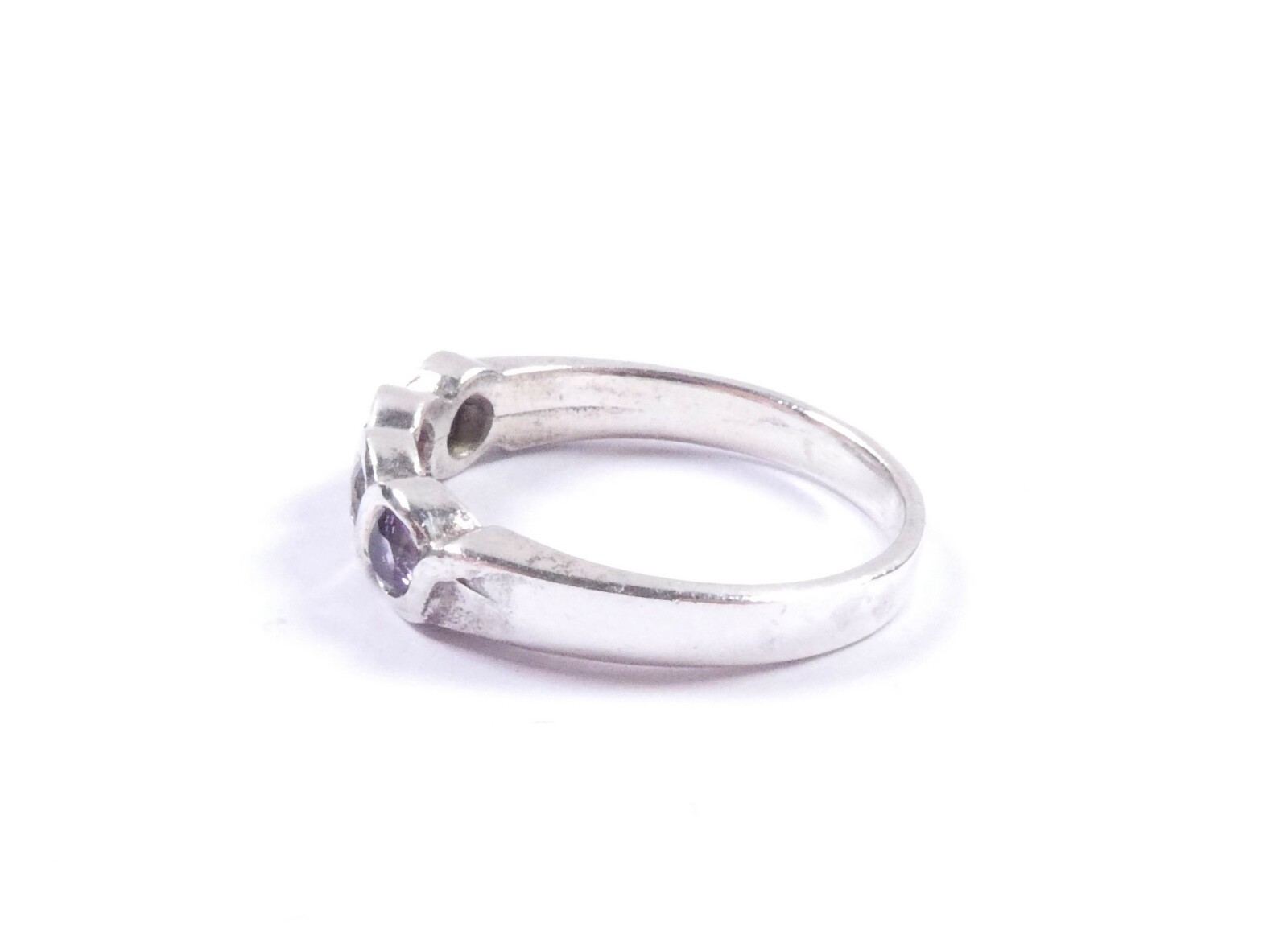 Ring Rainbow Multi Coloured CZ Four Stone 925 Ste… - image 5