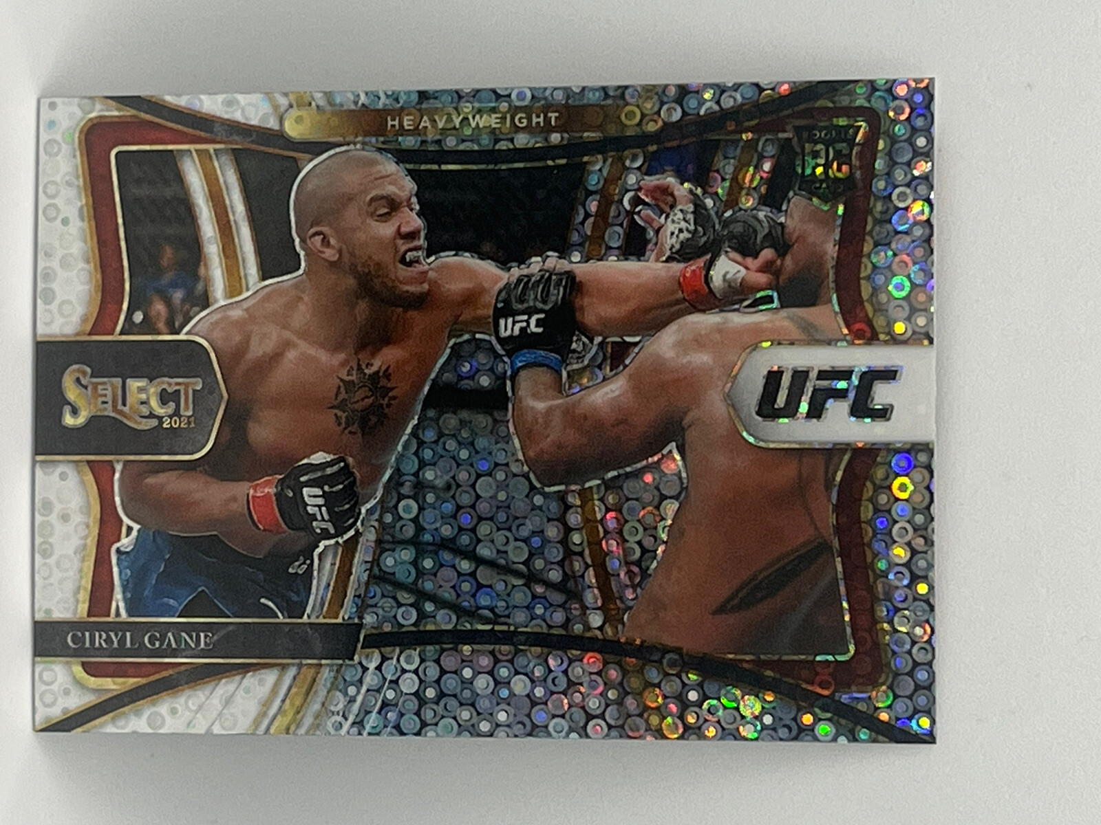 Ciryl Gane 2021 Panini Select UFC Premier Level Disco Silver Prizm RC