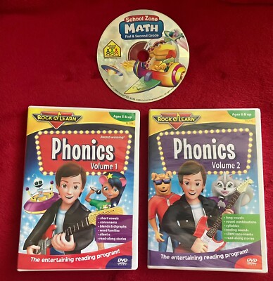 ROCK N LEARN PHONICS Vol 1 2 LEARNING TO READ DVD New & Used +