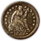1854 Arrows Seated Liberty Half Dime Almost Uncirculated AU Coin #4015