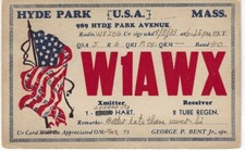 QSL  1933 Hyde Park   MA    radio card