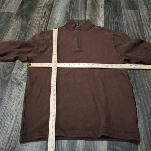 Johnston & Murphy Men's Brown Quarter-Zip Pullover Sweater Size Medium - Picture 2 of 12