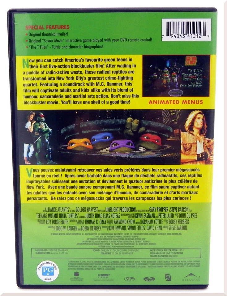 Complete Teenage Mutant Ninja Turtles The Movie DVD 1997 Very Good - Image 2 of 4