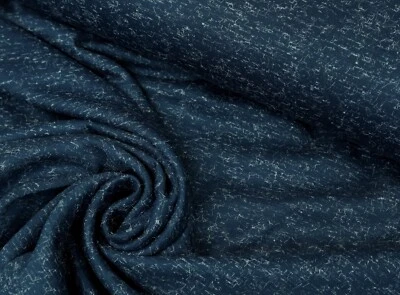 MARKENLOS ROMANIT JERSEY Punta di roma meliert mit Flor PETROLBLAU 7,99 EUR/m %SALE%