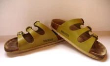 Birkenstock Florida Lime Green Birko-Flor Sandal 3 Strap Germany EU 37 US 6-6.5