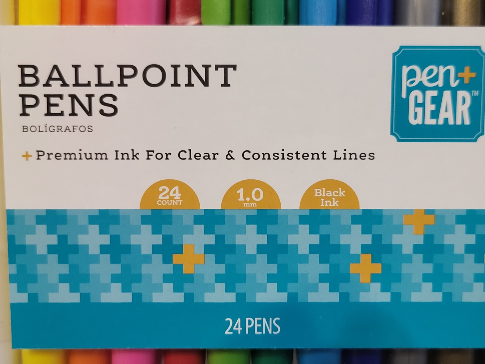 Pen&Gear Ballpoint pens 24 pack of multiple colors (2 pens for each