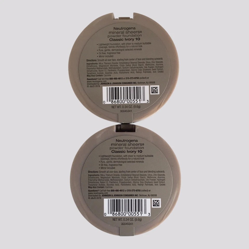 Pack of 2) Neutrogena Mineral Sheers - Shade: 10 Classic Ivory - 0.34oz/9.6g NEW - Image 4 of 4