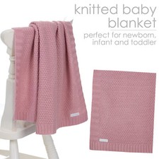 Baby Girls Knitted Blanket Lightweight Newborn Infant Pram Cot Blanket 75x90cm