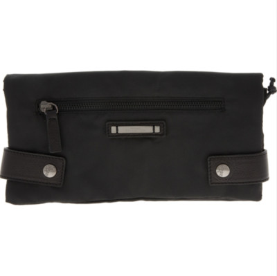 VERSACE COLLECTION Falttasche Nylon mit Lederbesatz - Schwarz