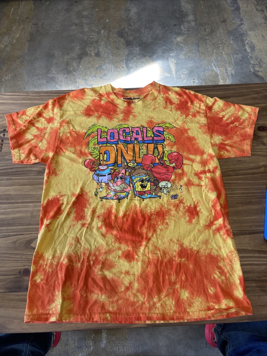 Spongebob Squarepants Yellow Locals Only Tie Die TShirt Men's Size
