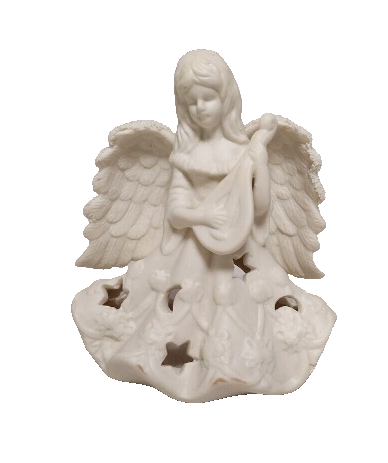 JADE COLLECTION ANGEL VOTIVE CANDLE HOLDER WHITE CERAMIC 5.25" TALL BOXED eBay