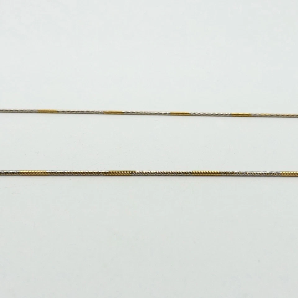 18k Gold Snake Link Pendant Chain Necklace Two Tone Diamond Cut 20in Italy 750 - Image 2 of 4