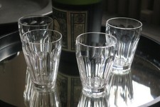 4 Stück alte Schnapsgläser Whiskygläser mit Schälschliff Kristallglas