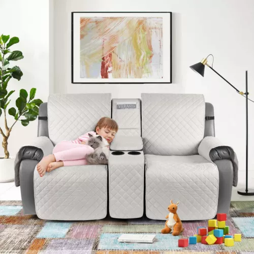 Modernes 2-Sitzer Liegesofa Schonbezug Wasserdicht Stuhlbezug Uni - Bild 21 von 73