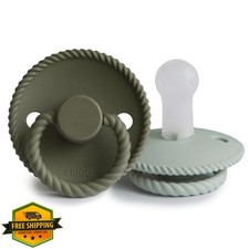 Frigg Rope SilkySoft Silicone Baby Pacifier 6-18 Months Olive Sage