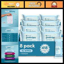 Flushable Wipes - Unscented, 418 Total Wipes 8 Pack 1 Travel Pack - Eco-Frie