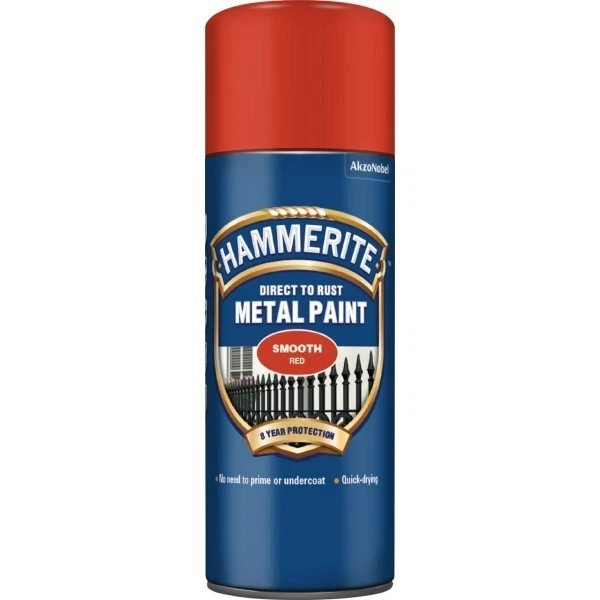 Hammerite RED 400ml Direct To Rust Smooth Quick Drying Spray Paint