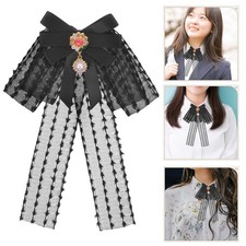  Delicato fiocco in chiffon spilla per donna colletto vintage fiore carino