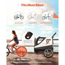 Dog Bike Trailer, Supports up to 100 lbs, 2-in-1 Pet Stroller Cart Bicycle Carri