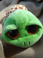 Ty Zippy Turtle Beanbag Plush Green Brown Shell Large Eyes