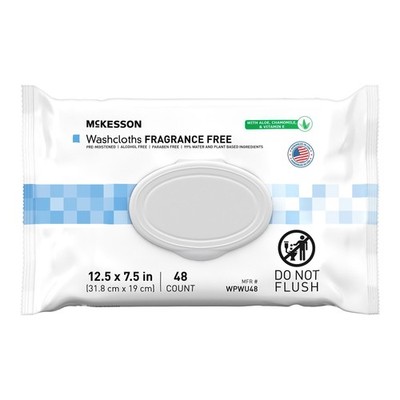 McKesson Personal Cleansing Wipe 7.5 x 12.5'' WPWU48 12 Pack 576 Wipes