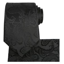 Men's Paisley Necktie and Pocket Square Set Woven Silk Formal Wedding Tie