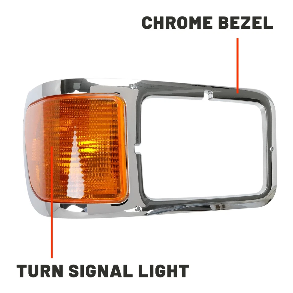 Fit 2000-2015 Ford F650 F750 F-650 -F750 Headlights Bezel Corner Light Pair - Image 2 of 4