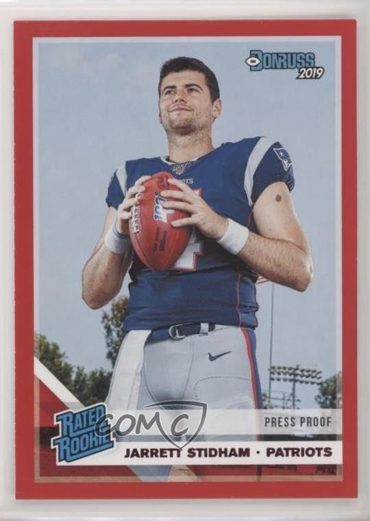 2019 Panini Donruss Rated Rookie Press Proof Red Jarrett Stidham #307 10kk