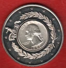 American Currencies Commemorative Medal With  QUARTER 1957 SILVER