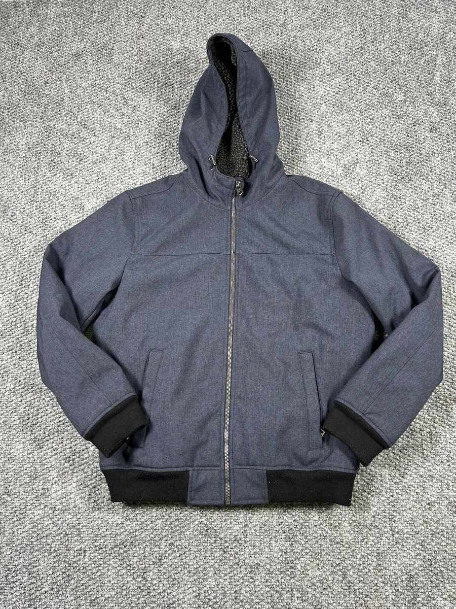 Levis Jacket Adult M Gray Rain Coat Sherpa Lined Full Zip Casual Outdoors  Mens