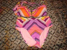 Women's New Gibson Latimer Two-Piece Swim Suit Multi-Colored Size M