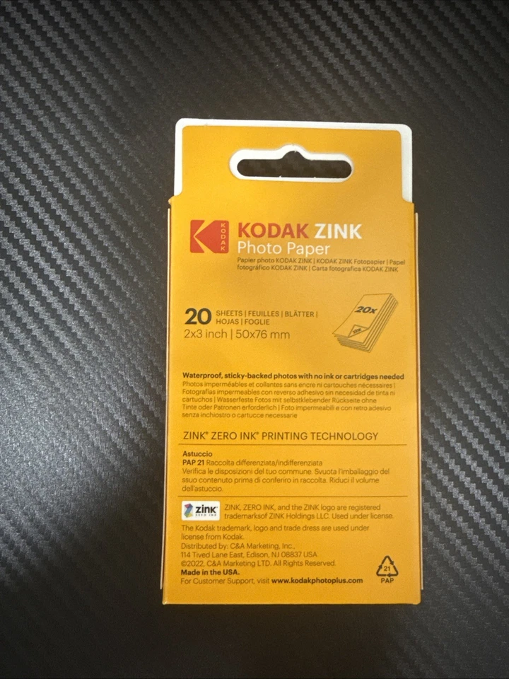 Kodak 2x3” Premium Zink Photo Paper - 20 Sheets Sticky-Backed Photo Paper - Image 2 of 2