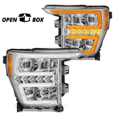 [OPEN-BOX]Fit 21-23 Ford F-150 LED Sequential Chasing Projector Chrome Headlight