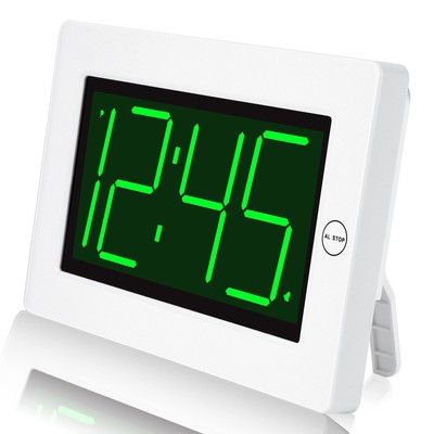 LED Digital Clock, Alarm Clock, Wall Clock, 3'' LED Digit Display, Adjustable ...