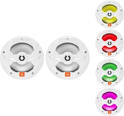 JBL MS8LW 8'' Marine Speakers Pair 450W White Club Marine RGB LED Boat Audio NIB