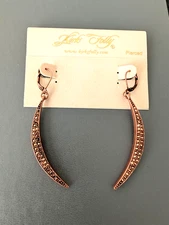 NEW KIRKS FOLLY CRESCENT MOON EARRINGS LEVER BACKS COPPER