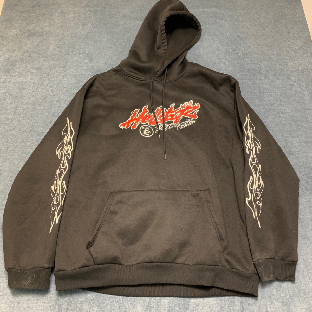 Hellstar Records フレイムデザイン パーカー*4 Hellstar Records World Tour Hoodie Mens XL Black Flame Print