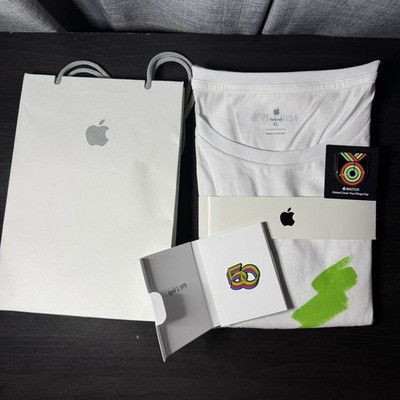 Apple Inc 50th Anniversary Collection Limited Edition XL Extra Large Shirt & Pin