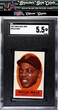 1963 Topps Peel-Offs Willie Mays Instruction Back SGC 5.5