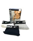Nike MEN'S BOXERS UNDERWEAR 3 PACK, WHITE/GREY/BLACK, SIZE LARGE 