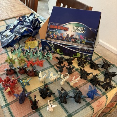 Lot of 37 How To Train Your Dragon Mystery Dragons Mini Figures with Display Box