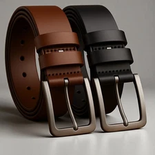 Men’s Leather Belt | Casual & Formal | Adjustable | Many Colors & Sizes