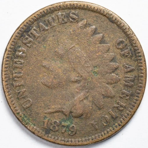 1879 Indian Head Penny Cent Fine (F) Damaged