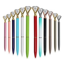 12 Pcs Retractable Diamond Pen with Big Crystal Bling, Winspeed Crystal Metal...