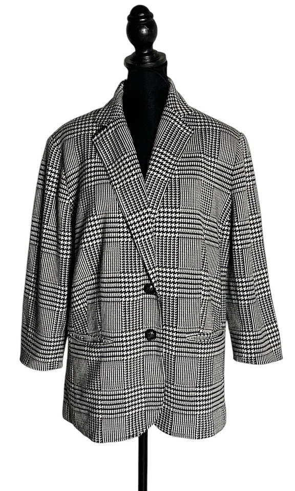 Chaqueta Ralph Lauren Blazer Glen Cuadros Pata de Gallo Ponte Tejida 16W Cresta Botones Foto 2 de 4