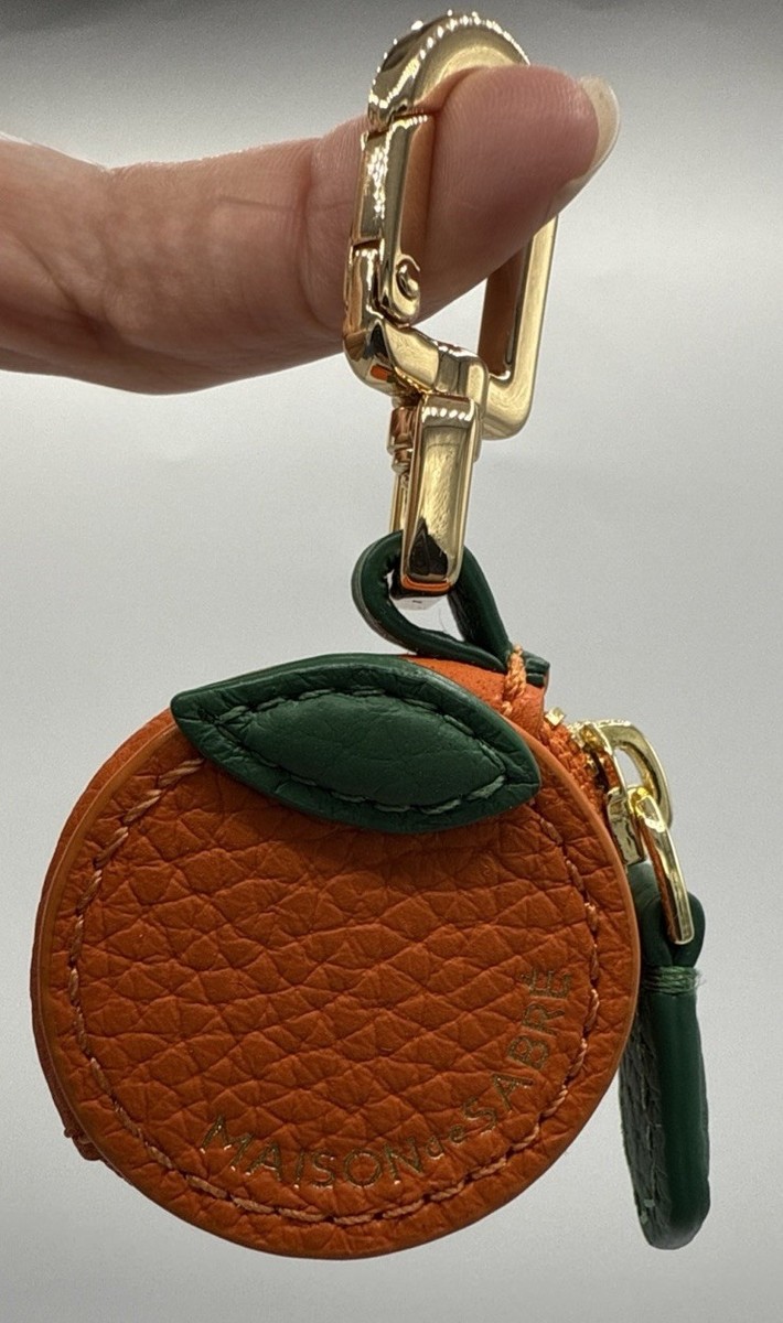 MAISON de SABRE' Orange, 🍊 Orange Leather AirTag Fruit Charm NEW