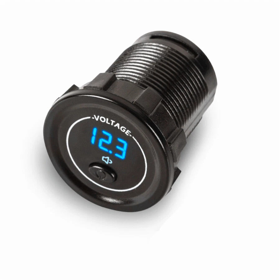 Medidor de Voltaje Pantalla Digital Panel Coche LED Azul 12-24V con Interruptor Independiente Foto 2 de 4