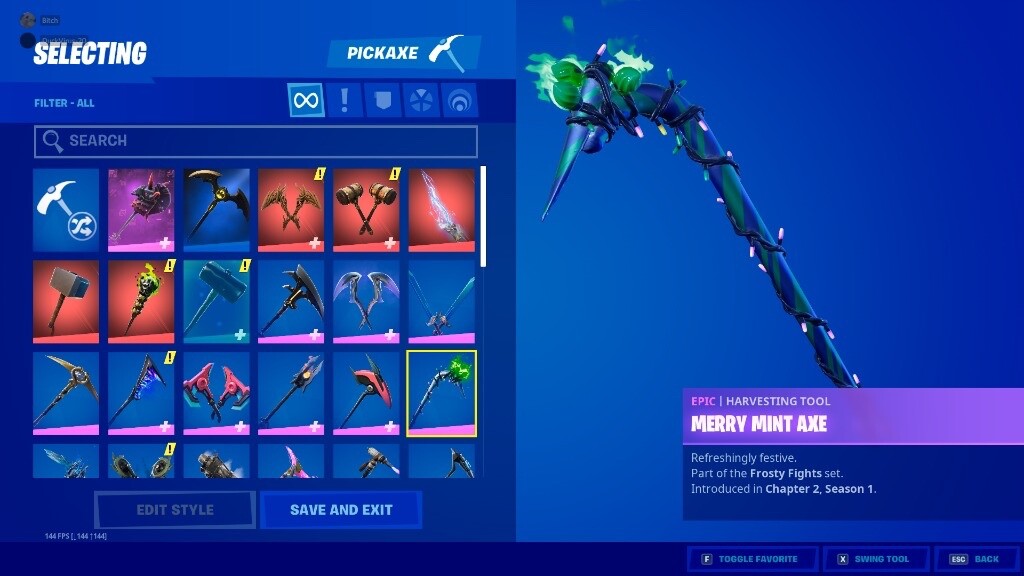 Fn account travis scott, merry minty axe and 80+ skins. DM on discord