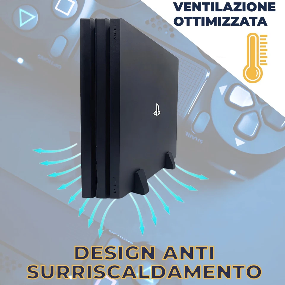Supporto Verticale Ventilato PS4 Fat Slim Pro – Base Stabile e Salva-Spazio - Immagine 2 di 4