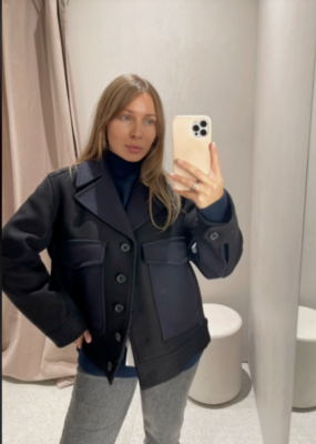 ZARA ZW COLLECTION MANTECOウールジャケット L MANTECO WOOL COAT ZW COLLECTION - Brown-Blue | ZARA United